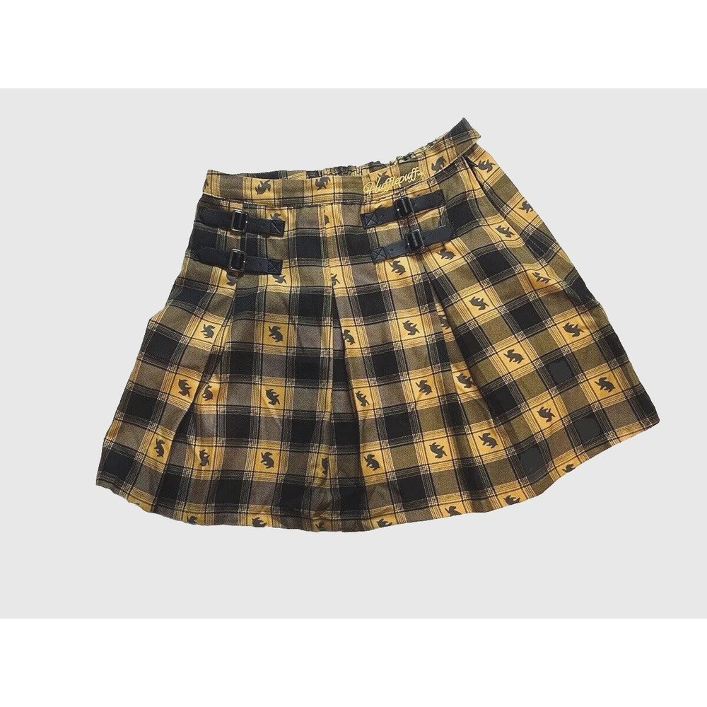 Harry Potter Pleated Plaid skirt Buckles Accents Women's Size Medium Embroidered - Picture 2 of 11